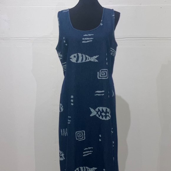Vintage Denim sea motif maxi dress - Picture 10 of 11